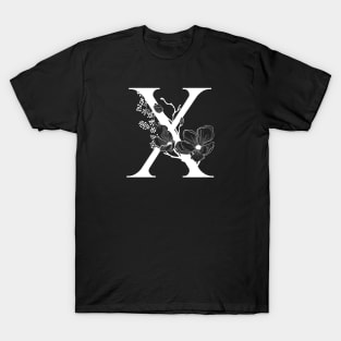 Letter X Monogram - Floral Initial T-Shirt